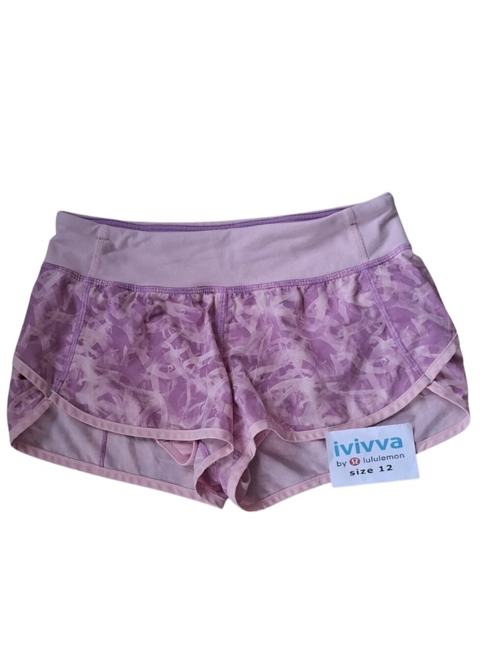 Ivivva Girl by Lululemon 🍋Speedy Shorts drawstring liner pocket purple size 12